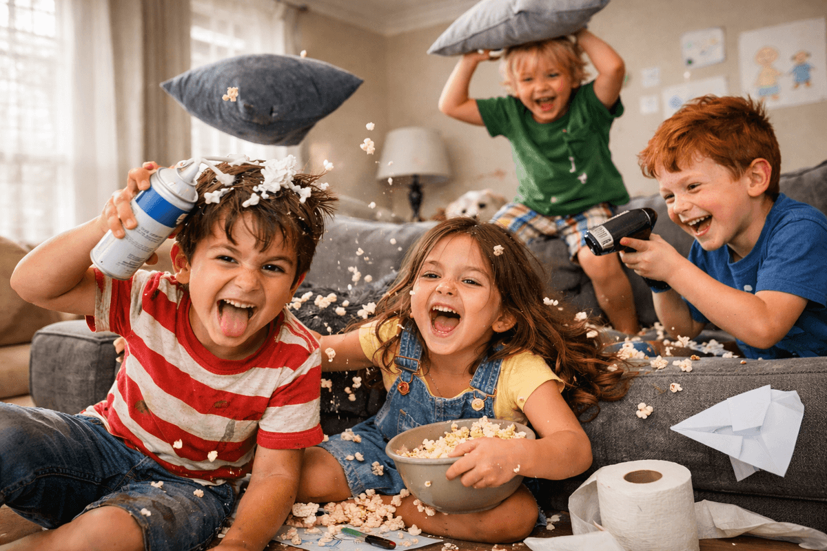 کودک در حال شیطنت